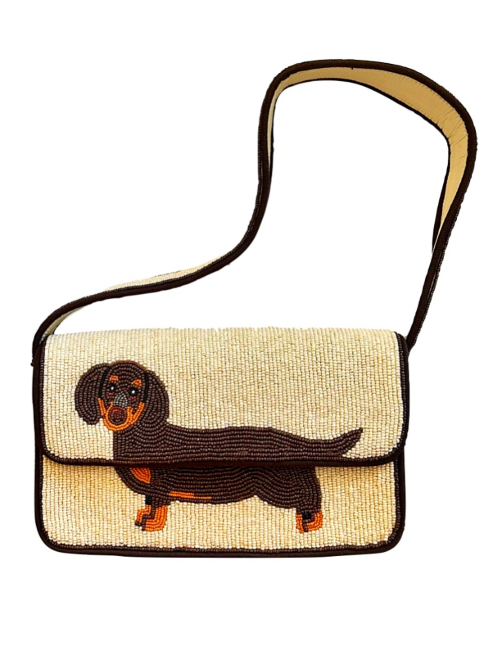 Lily Posh Dachshund Beaded Handbag, Dog Doxie Beaded Bag